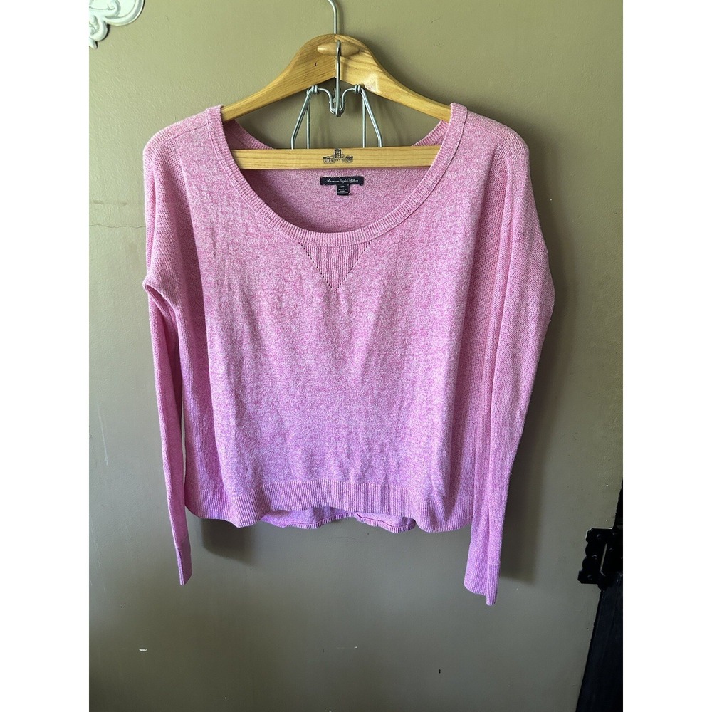 American Eagle Outfitters Women's Small Cropped Sweater Pullover Pink Knit